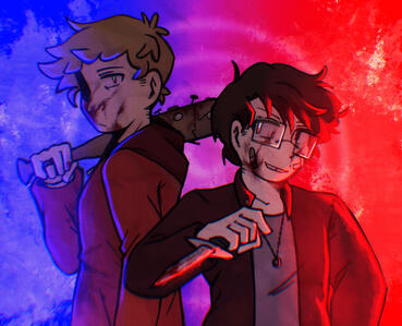 2 person rendered halfbody